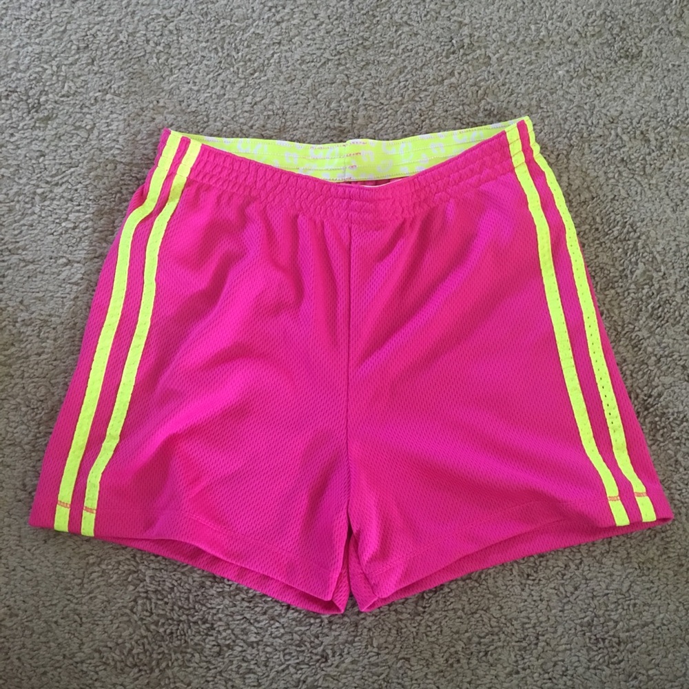 Pink neon basketball shorts